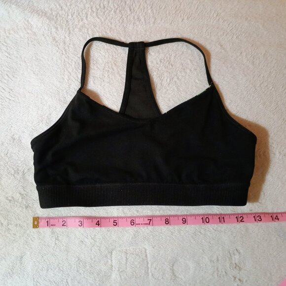 VGUC: Adidas Floral Logo Black Mesh Racerback Sports Bra - Picture 4 of 4